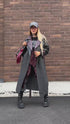 "DETAIL FL2250" coat - GREY WITH BURGUNDY